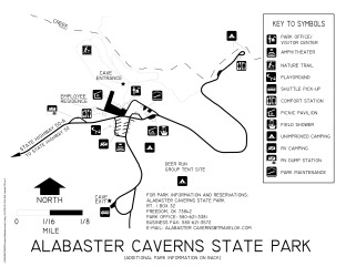 Alabaster Caverns State Park Map